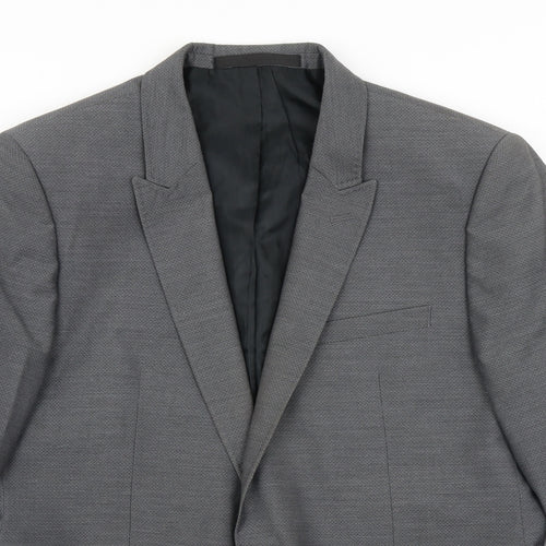 Topman Mens Grey  Polyester Jacket Blazer Size 42