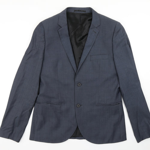 Topman Mens Blue  Polyester Jacket Blazer Size 40