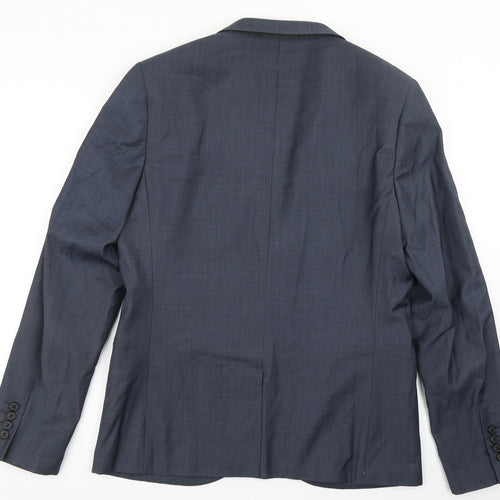 Topman Mens Blue  Polyester Jacket Blazer Size 40