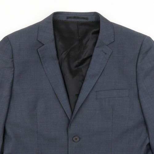 Topman Mens Blue  Polyester Jacket Blazer Size 40