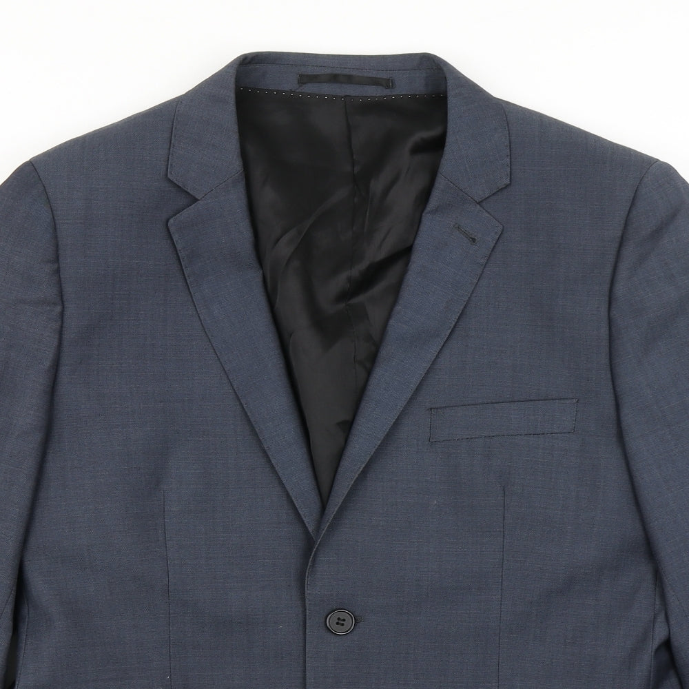 Topman Mens Blue  Polyester Jacket Blazer Size 40