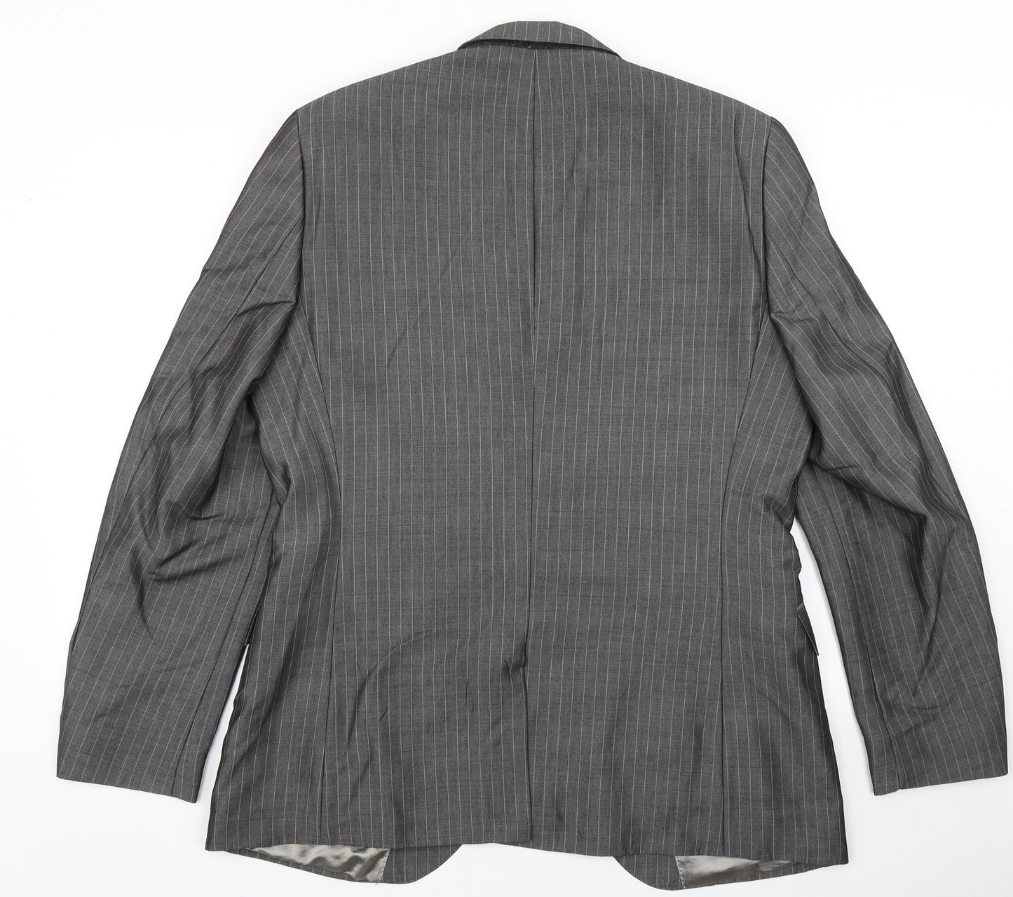 Holland Esquire Mens Grey Striped Viscose Jacket Blazer Size 44