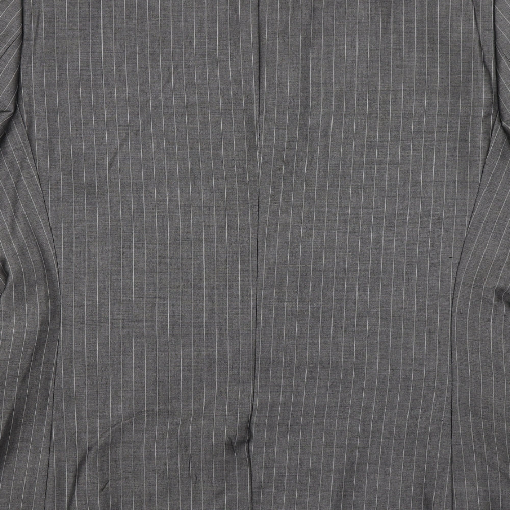 Holland Esquire Mens Grey Striped Viscose Jacket Blazer Size 44