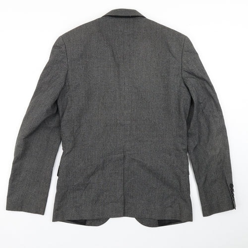 Cedar Wood State Mens Grey Check Polyester Jacket Blazer Size 36