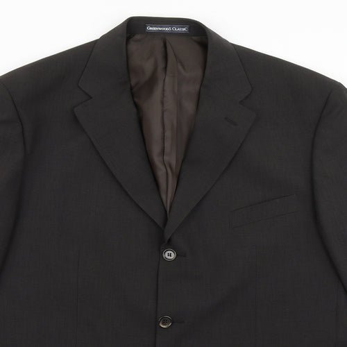 Greenwoods Mens Brown  Polyester Jacket Blazer Size 44