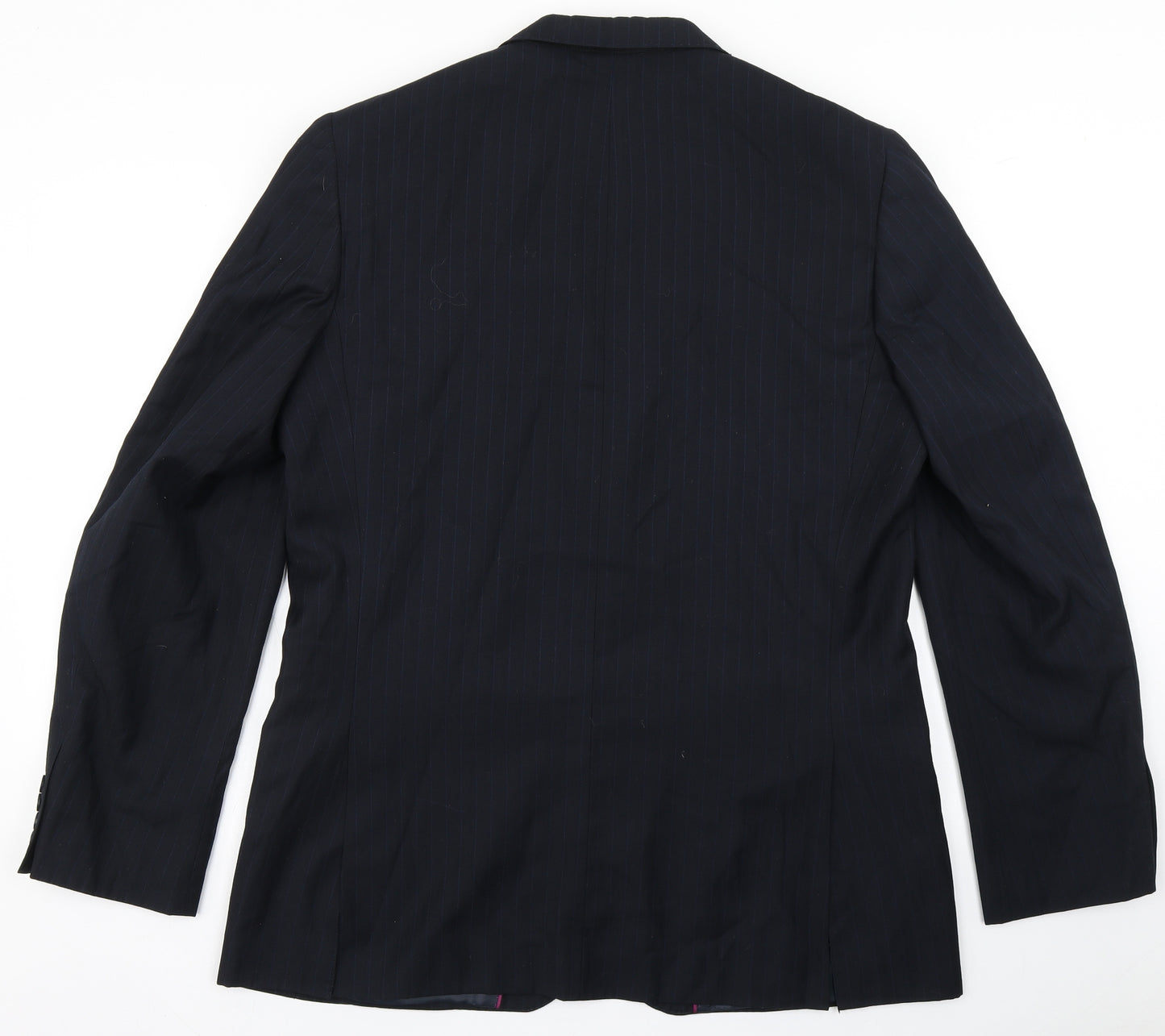 Butler and Webb Mens Black Striped Polyester Jacket Blazer Size 44