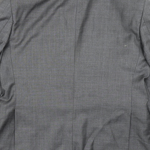 Burton Mens Grey Plaid Polyester Jacket Blazer Size 38