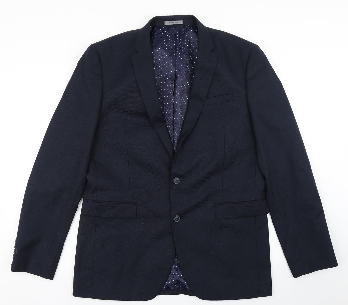 Cedar Wood State Mens Blue  Polyester Jacket Blazer Size 42