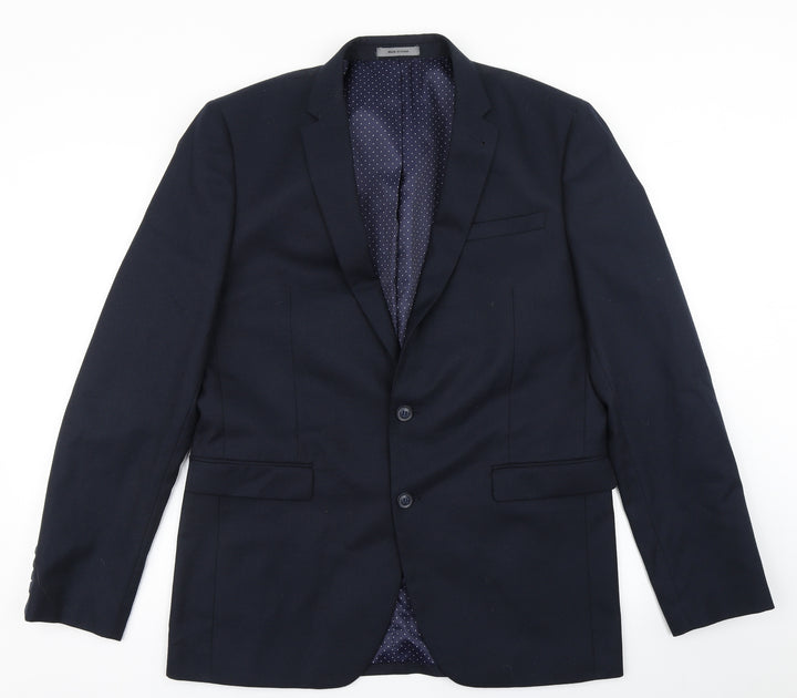 Cedar Wood State Mens Blue  Polyester Jacket Blazer Size 42