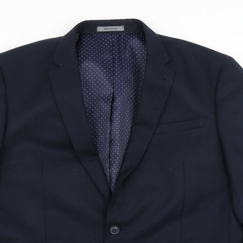 Cedar Wood State Mens Blue  Polyester Jacket Blazer Size 42