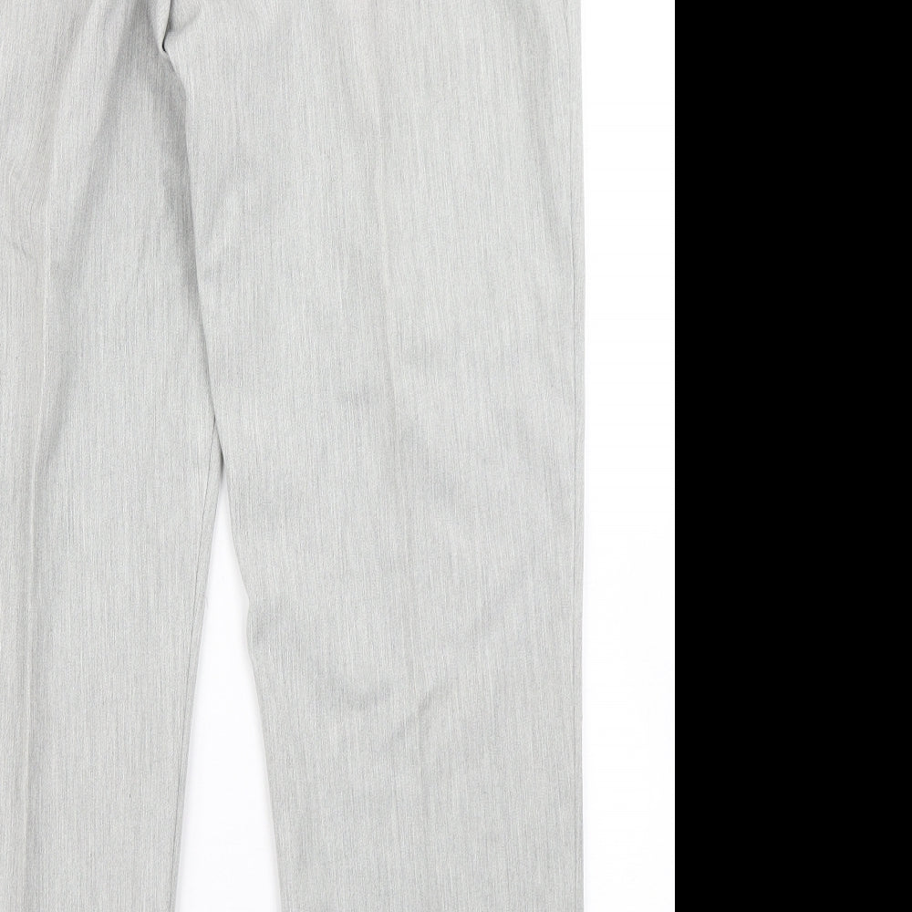Agenda Womens Silver  Polyester Dress Pants Trousers Size 18 L28 in Regular Button