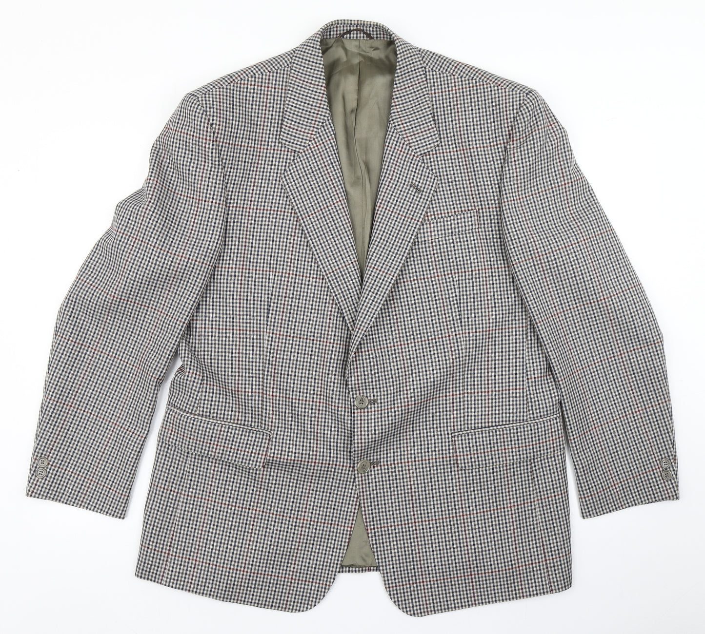 Skopes Mens Brown Houndstooth Polyester Jacket Blazer Size 44