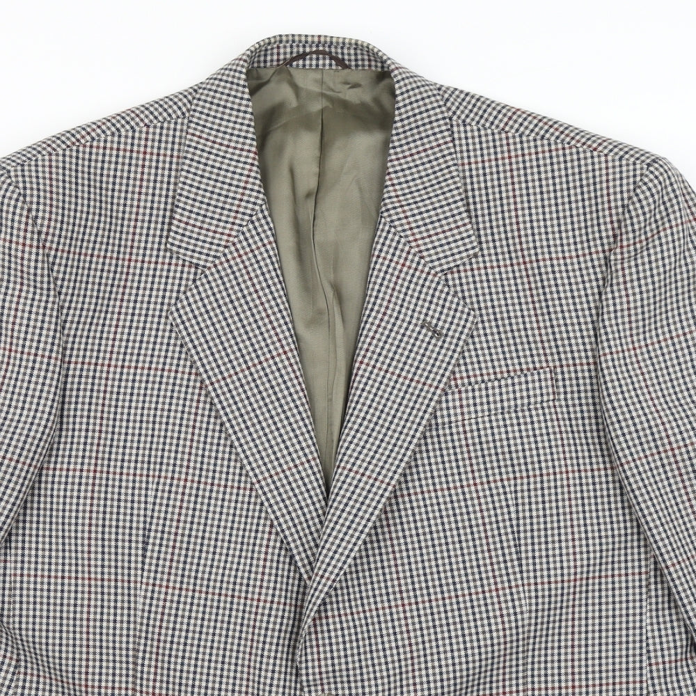 Skopes Mens Brown Houndstooth Polyester Jacket Blazer Size 44
