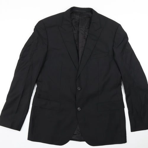 HUGO BOSS Mens Black  Wool Jacket Blazer Size 40