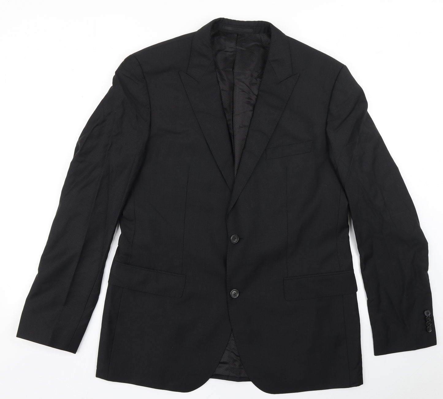 HUGO BOSS Mens Black  Wool Jacket Blazer Size 40