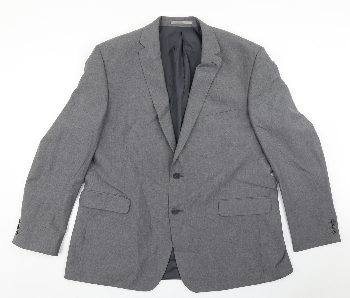 Karl Jackson Mens Grey  Polyester Jacket Blazer Size 48