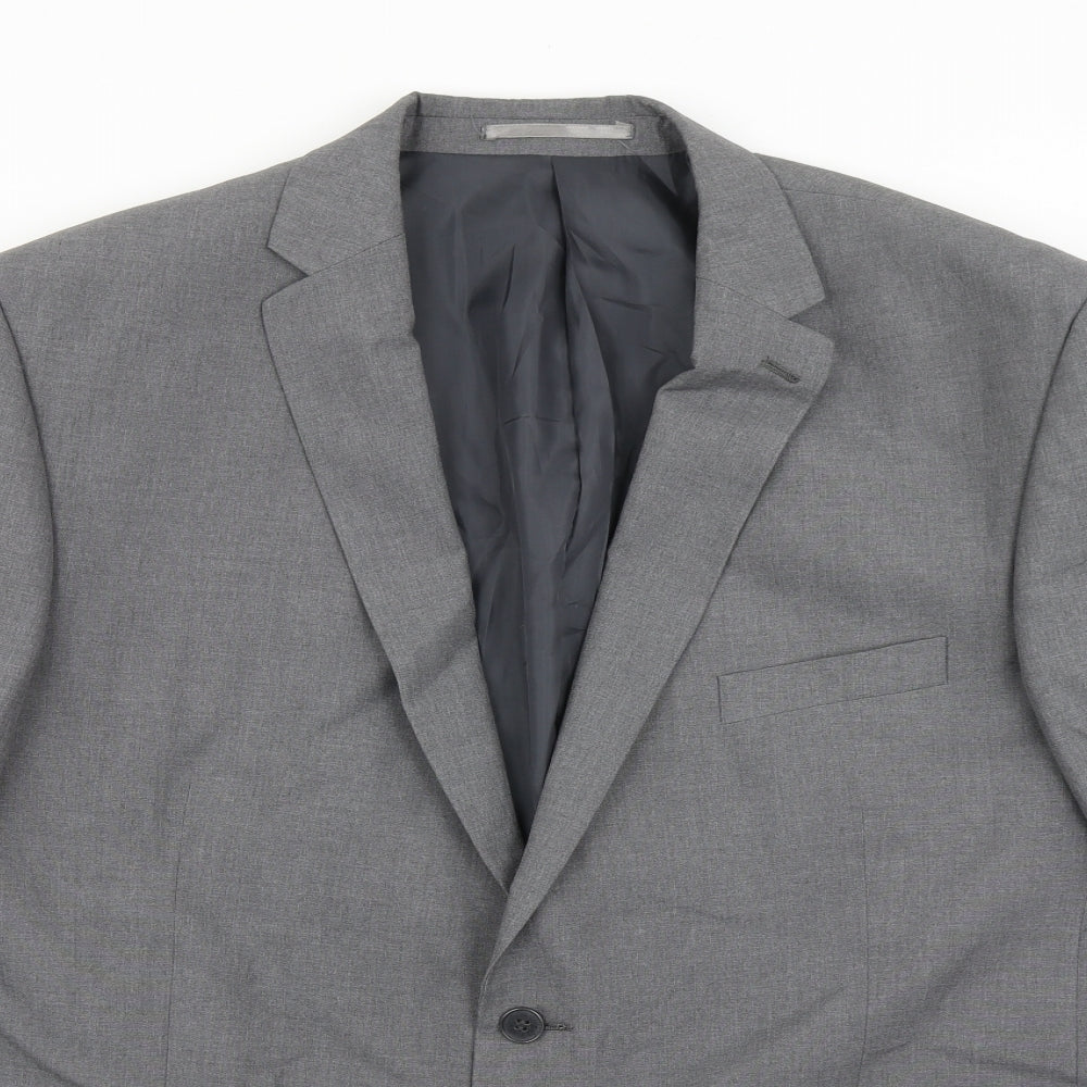 Karl Jackson Mens Grey  Polyester Jacket Blazer Size 48