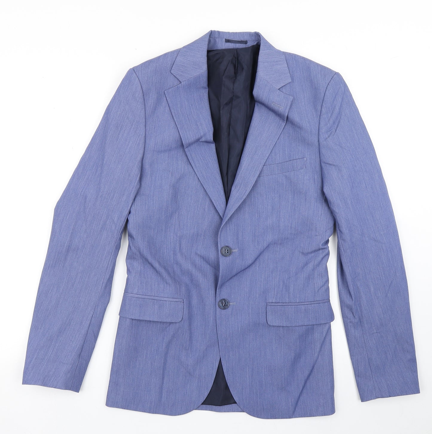 Boohoo MAN Mens Blue  Polyester Jacket Blazer Size 34