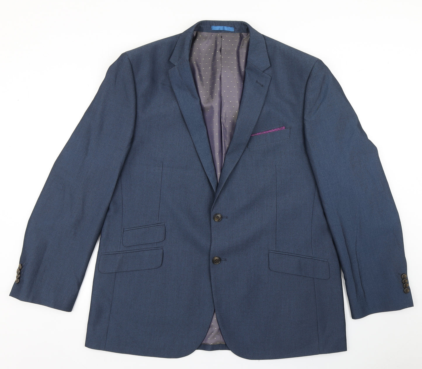 Greenwoods Mens Blue  Polyester Jacket Blazer Size 46   - Tailored Fit