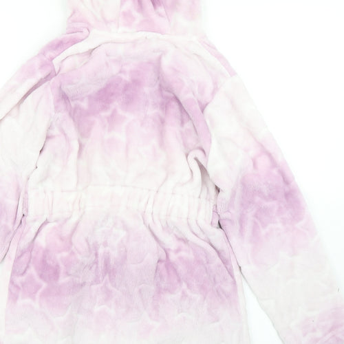 Matalan Girls Purple Spotted Polyester Top Robe Size 11 Years  Tie - Ombre