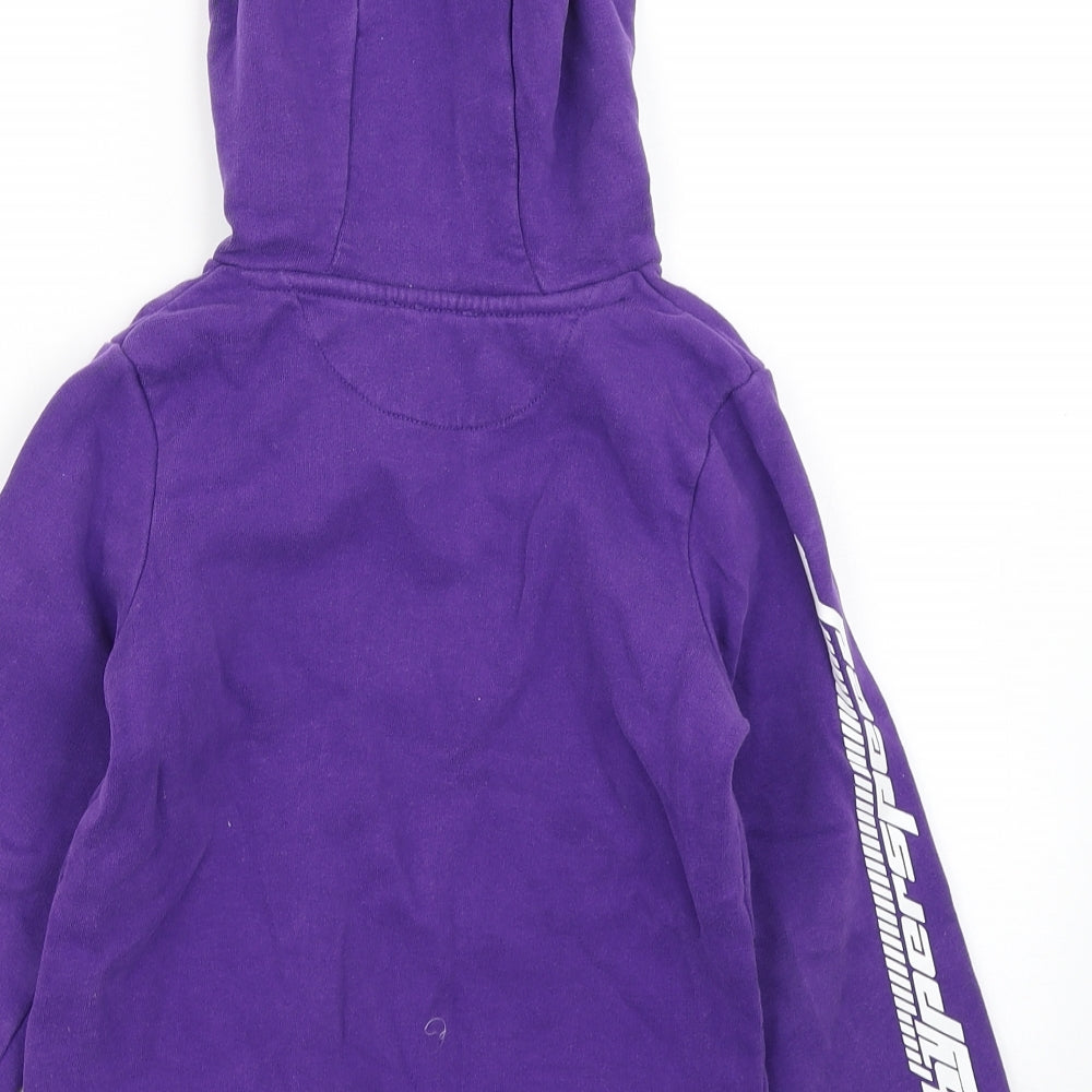 Nutmeg Boys Purple Polka Dot Cotton Pullover Hoodie Size 5-6 Years