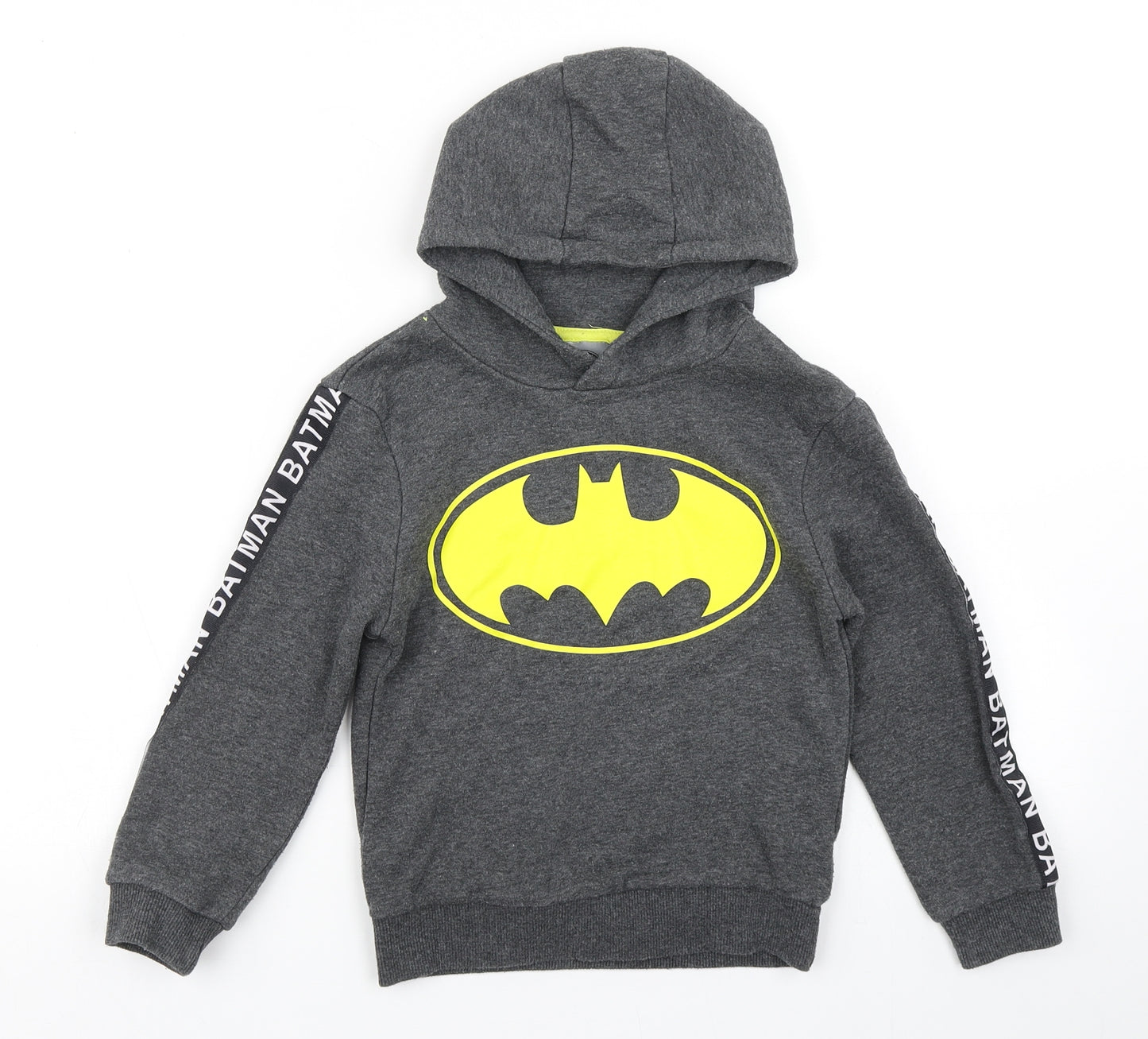Batman Boys Green  Cotton Pullover Hoodie Size 5-6 Years   - Batman