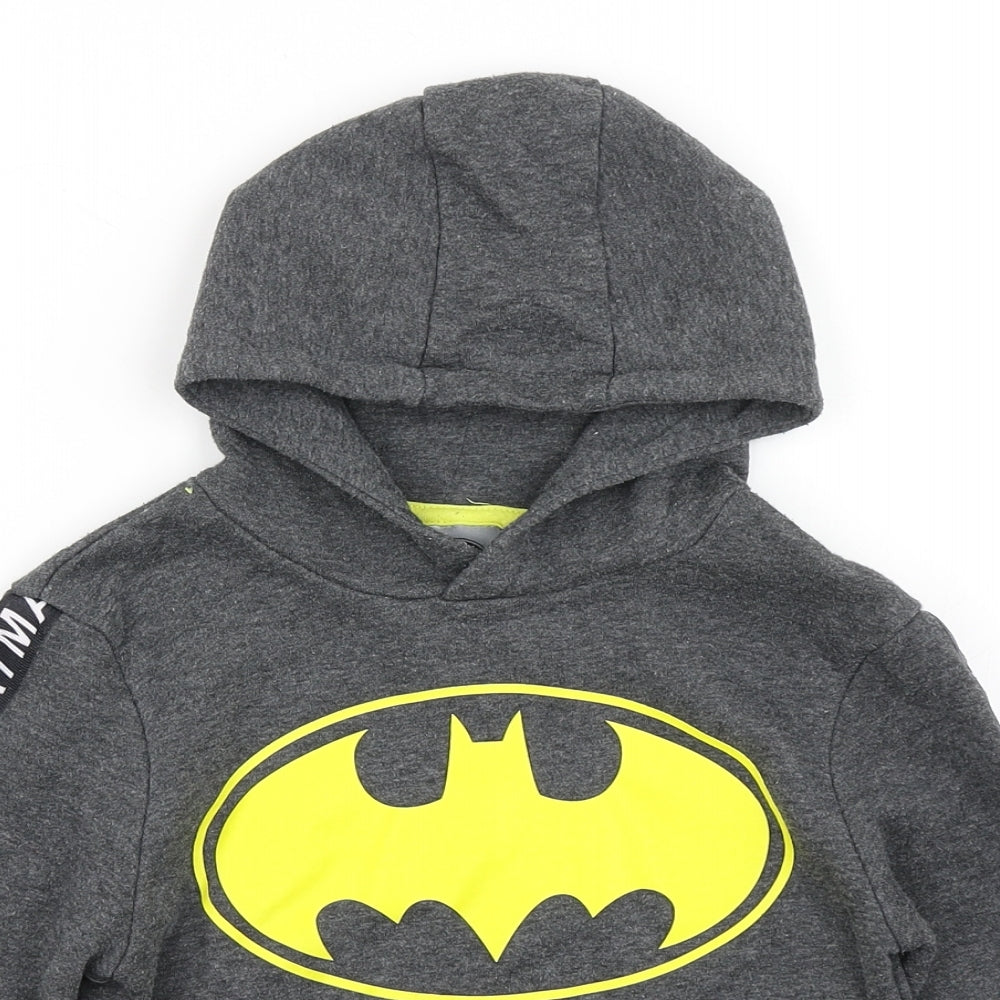 Batman Boys Green  Cotton Pullover Hoodie Size 5-6 Years   - Batman