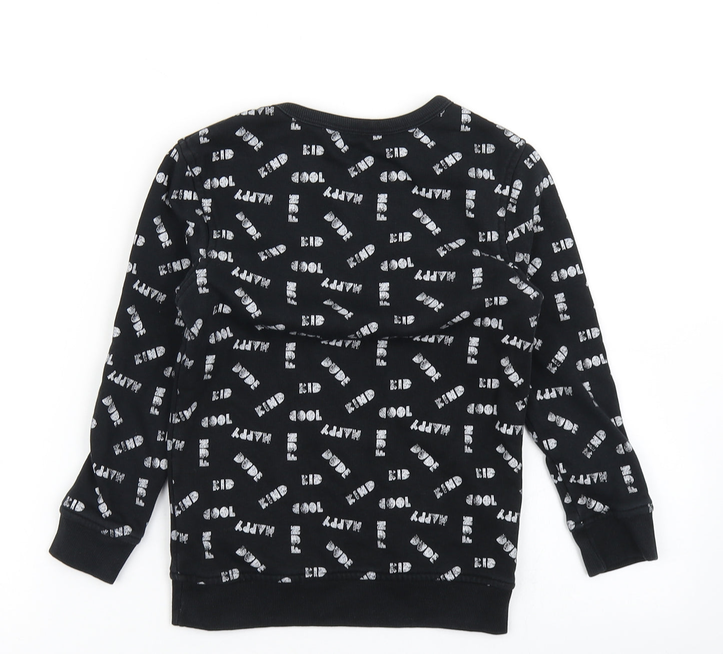 George Boys Black Spotted Cotton Pullover Sweatshirt Size 5-6 Years
