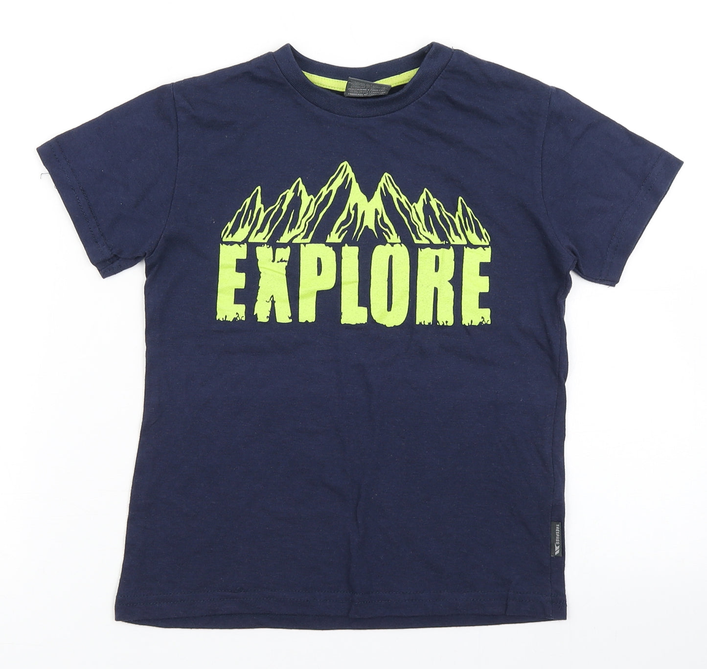 Trespass Boys Blue  Cotton Basic T-Shirt Size 5-6 Years Crew Neck