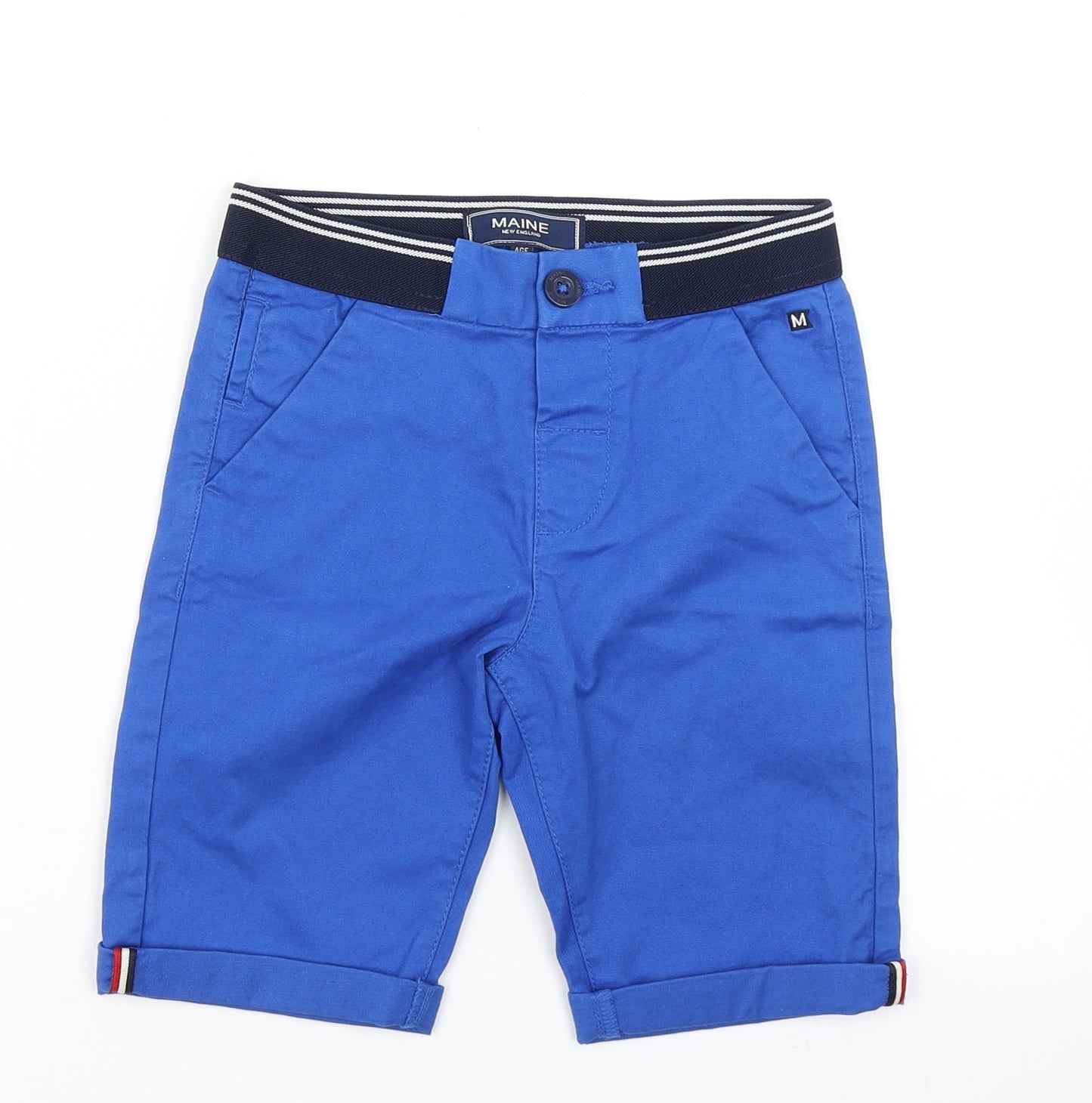 Maine Boys Blue  Cotton Chino Shorts Size 5-6 Years  Regular