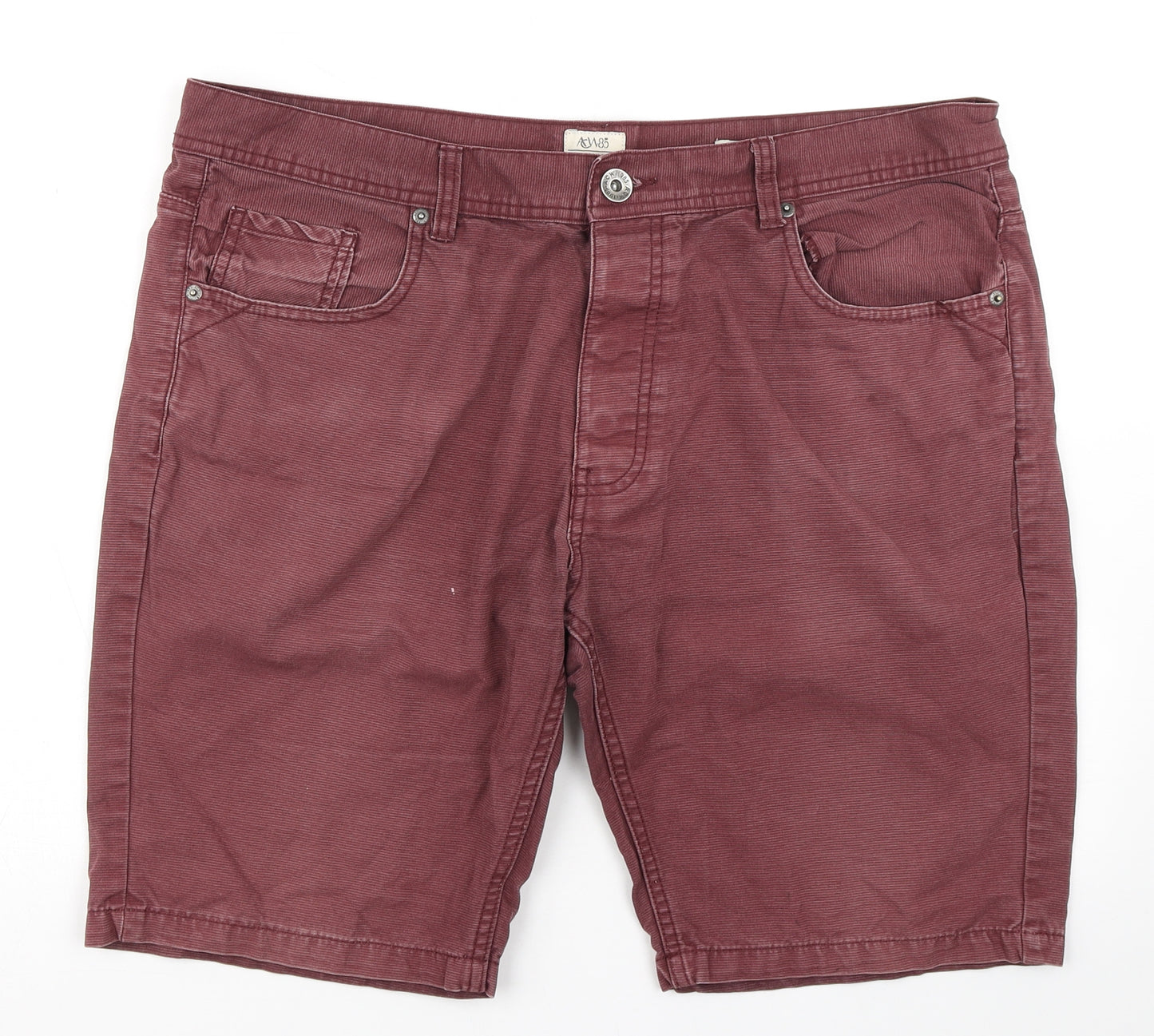 ACW85 Mens Red  Cotton Cargo Shorts Size 38 in L9 in Slim Button