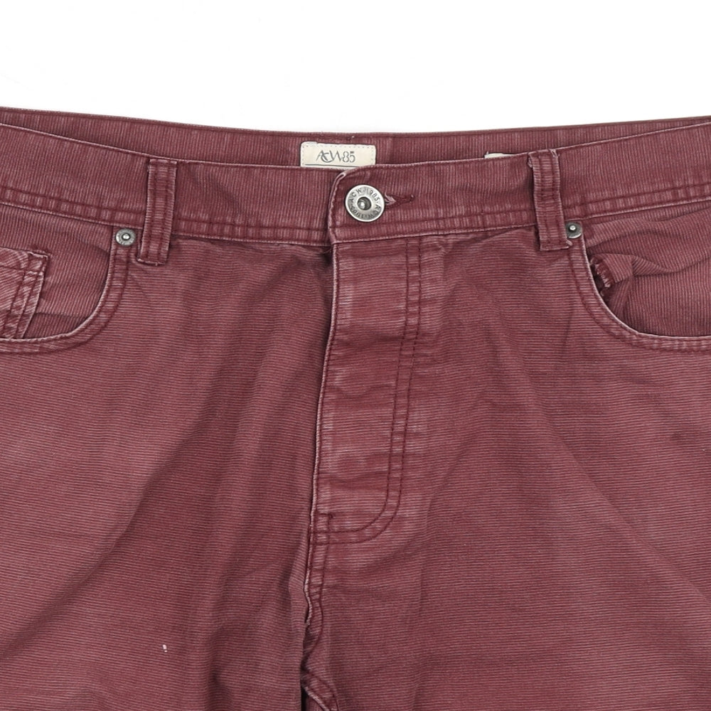 ACW85 Mens Red  Cotton Cargo Shorts Size 38 in L9 in Slim Button