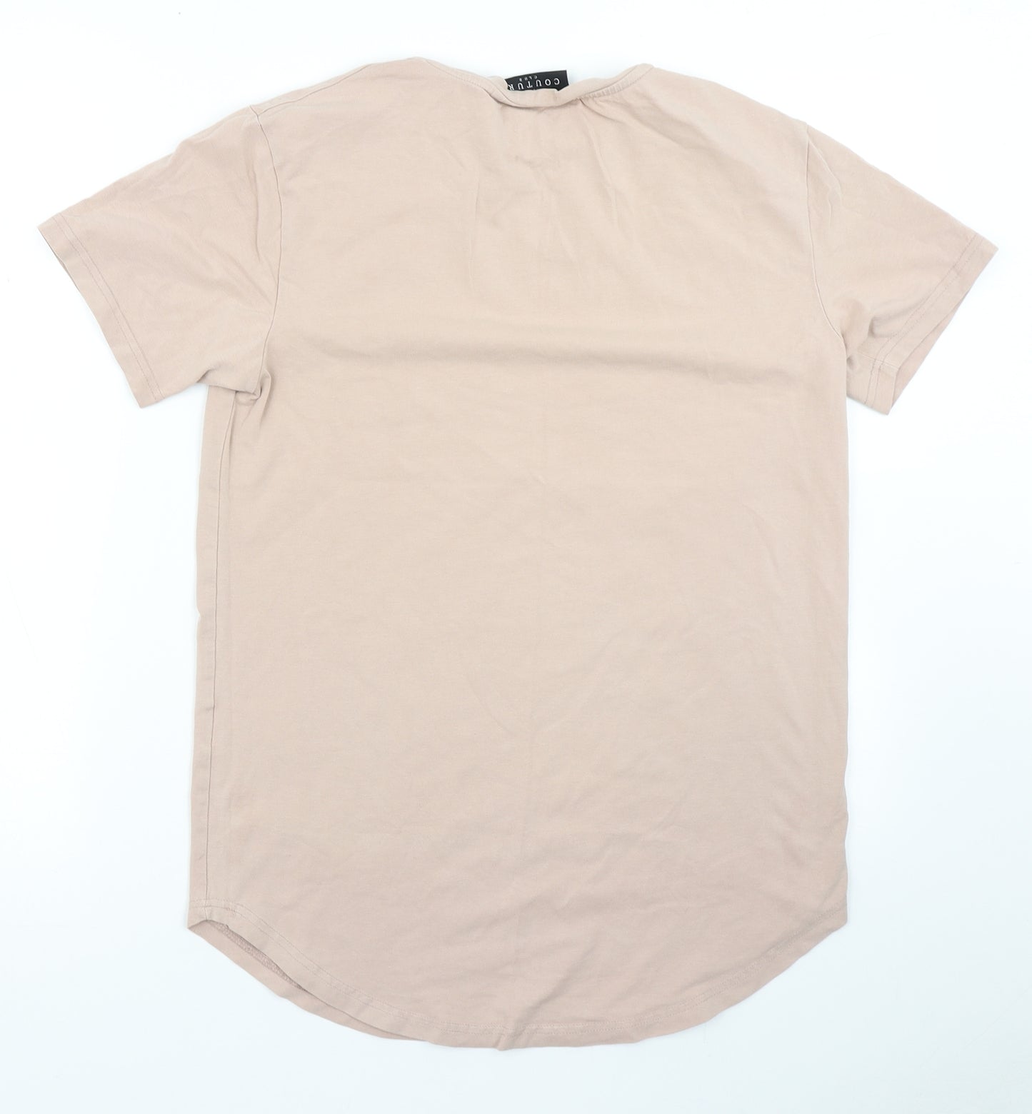 The Couture Club Mens Pink  Cotton  T-Shirt Size XS Crew Neck