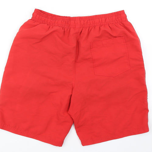 River Island Mens Red  Polyester Athletic Shorts Size S L6 in Regular Drawstring
