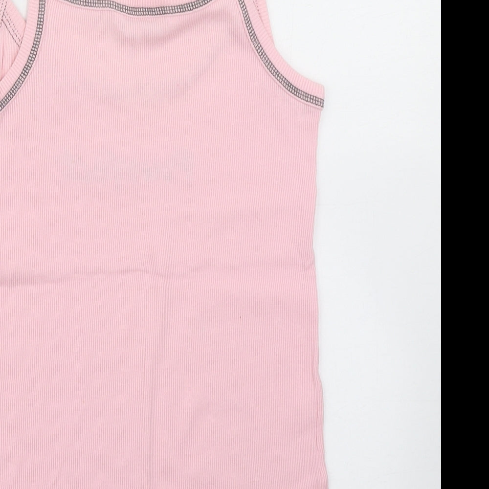 Dorothy Perkins Womens Pink  Cotton Basic Tank Size M Round Neck - purrfect