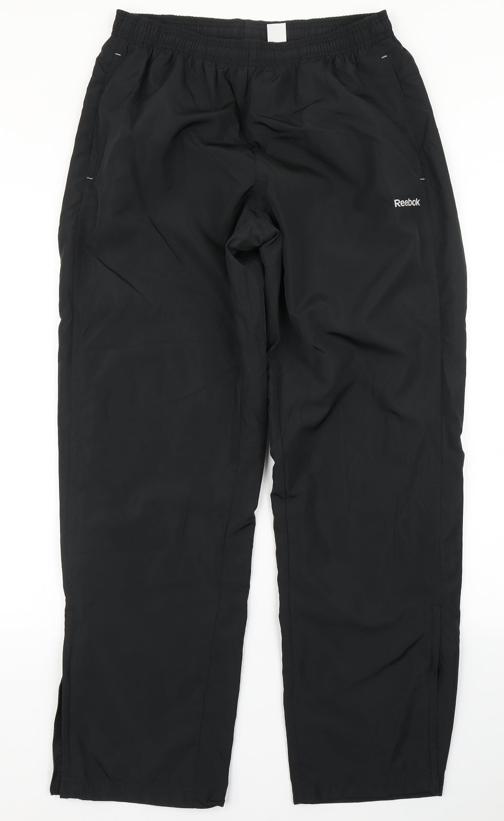 Reebok Mens Black  Polyester Jogger Trousers Size M L31 in Regular Drawstring