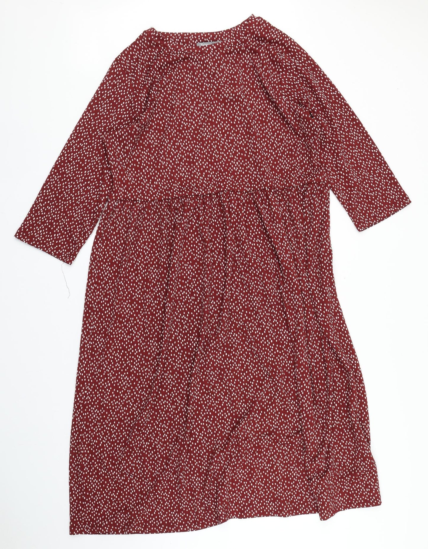 Nutmeg Womens Purple Polka Dot Polyester Skater Dress  Size 18  Crew Neck