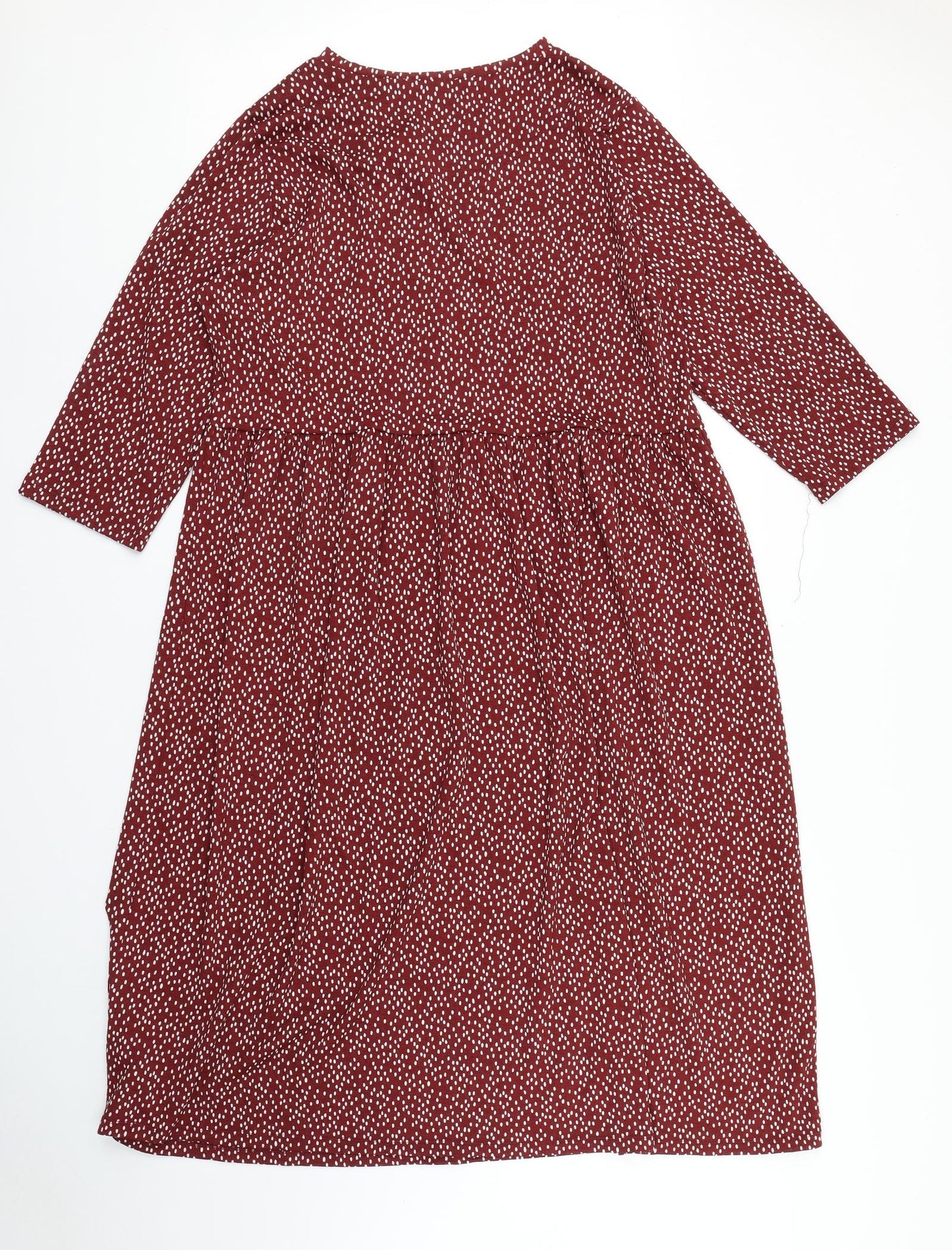 Nutmeg Womens Purple Polka Dot Polyester Skater Dress  Size 18  Crew Neck