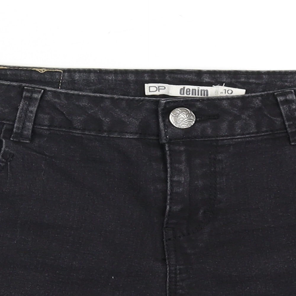 Dorothy Perkins Womens Black  Cotton Hot Pants Shorts Size 10 L3 in Regular Button