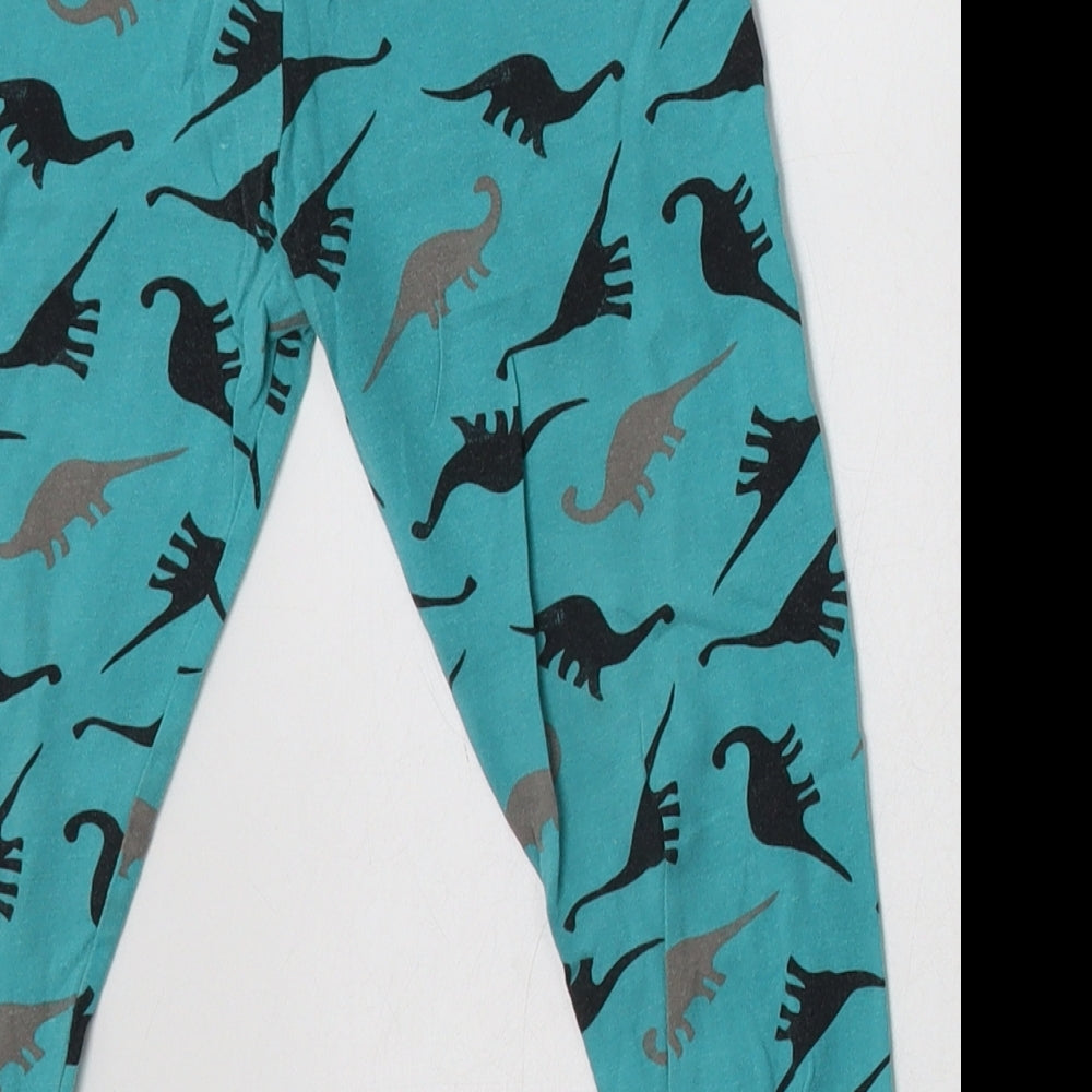 George Boys Blue Geometric Cotton  Pyjama Set Size 3-4 Years  Pullover - Dinosaurs