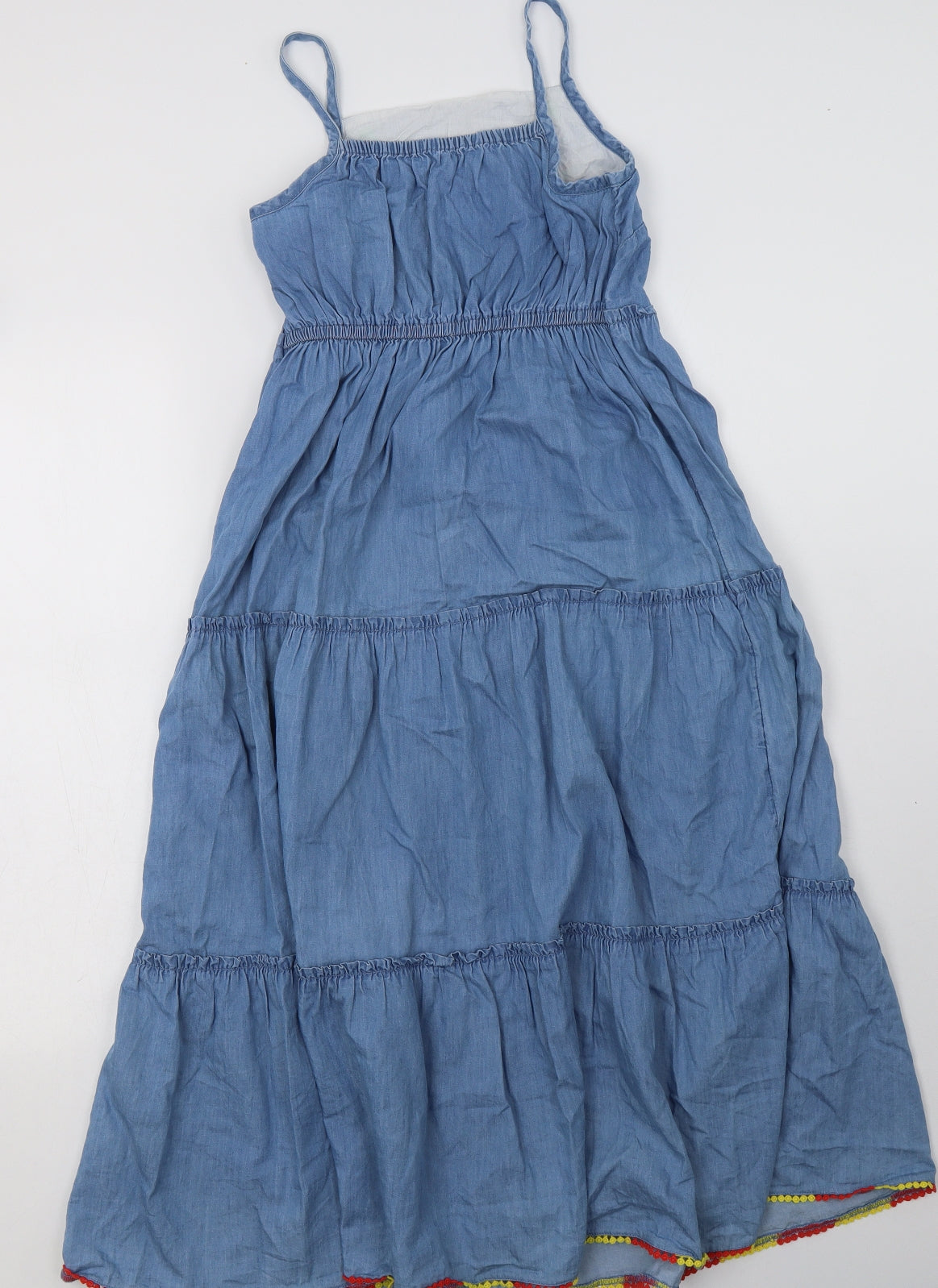 George Girls Blue Floral Cotton A-Line  Size 11-12 Years  Square Neck Pullover