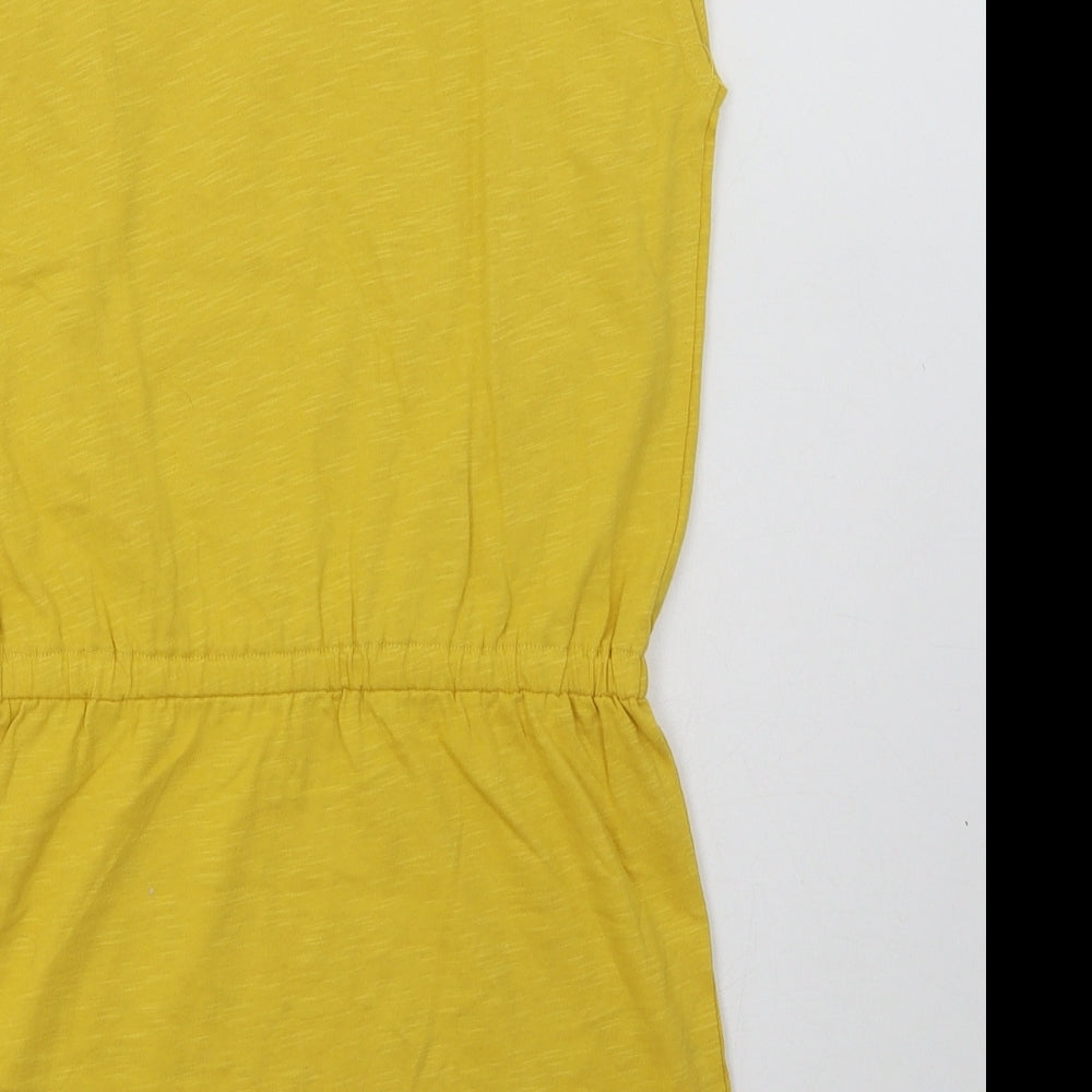 River Island Girls Yellow Geometric Cotton A-Line  Size 8 Years  Crew Neck Pullover