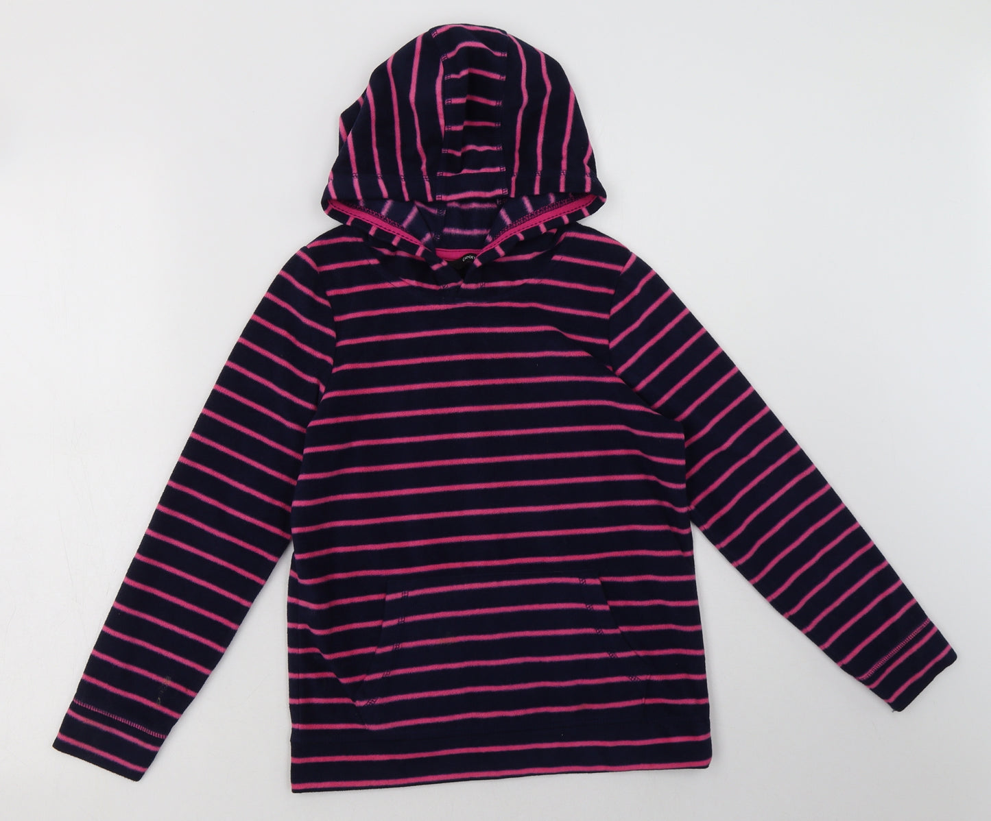 George Girls Blue Striped Polyester Pullover Hoodie Size 9-10 Years  Pullover