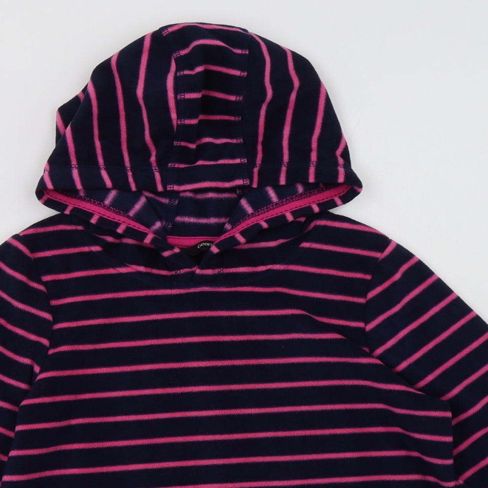 George Girls Blue Striped Polyester Pullover Hoodie Size 9-10 Years  Pullover