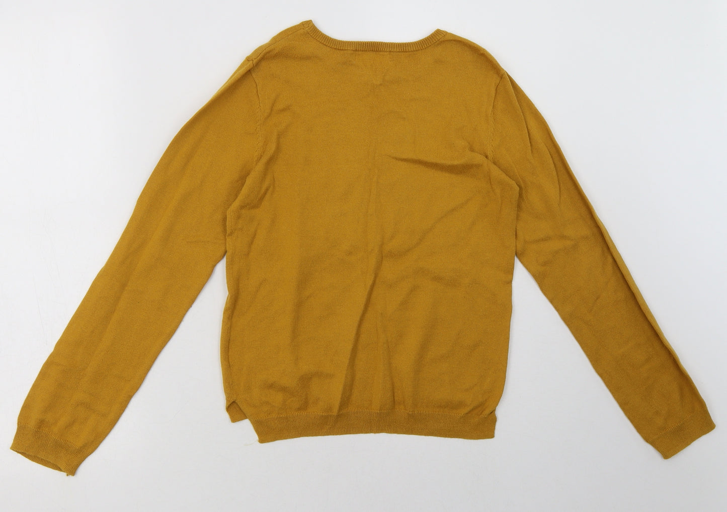H&M Girls Yellow Animal Print Cotton Pullover Sweatshirt Size 8-9 Years  Pullover - happy nature rabbit