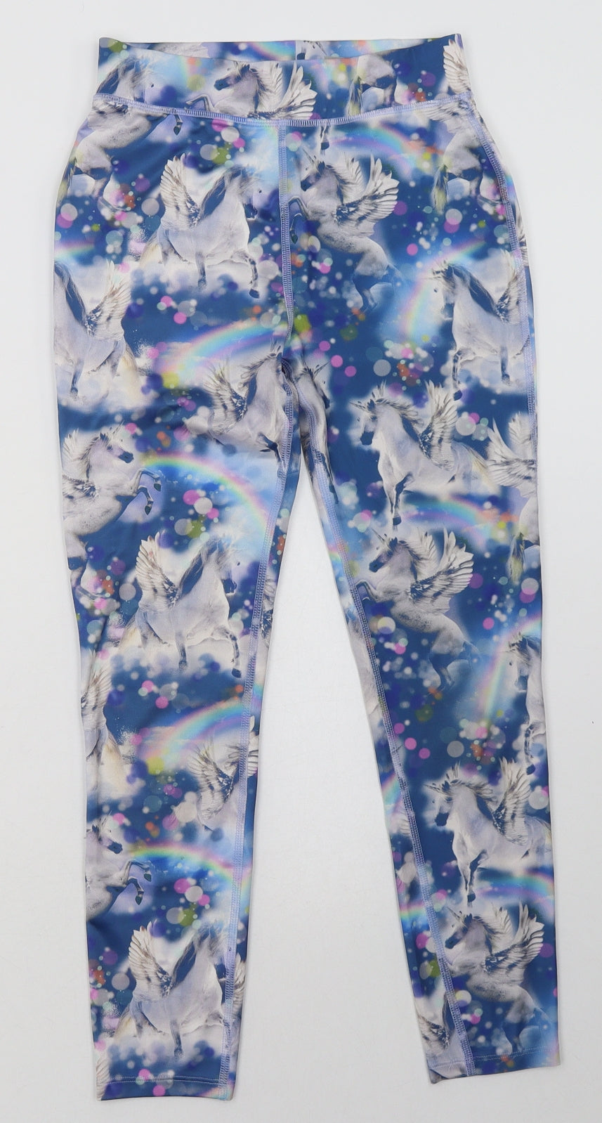 NEXT Girls Blue Ombré Polyester Sweatpants Trousers Size 11 Years  Regular  - Unicorn Print