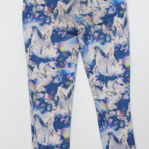 NEXT Girls Blue Ombré Polyester Sweatpants Trousers Size 11 Years  Regular  - Unicorn Print
