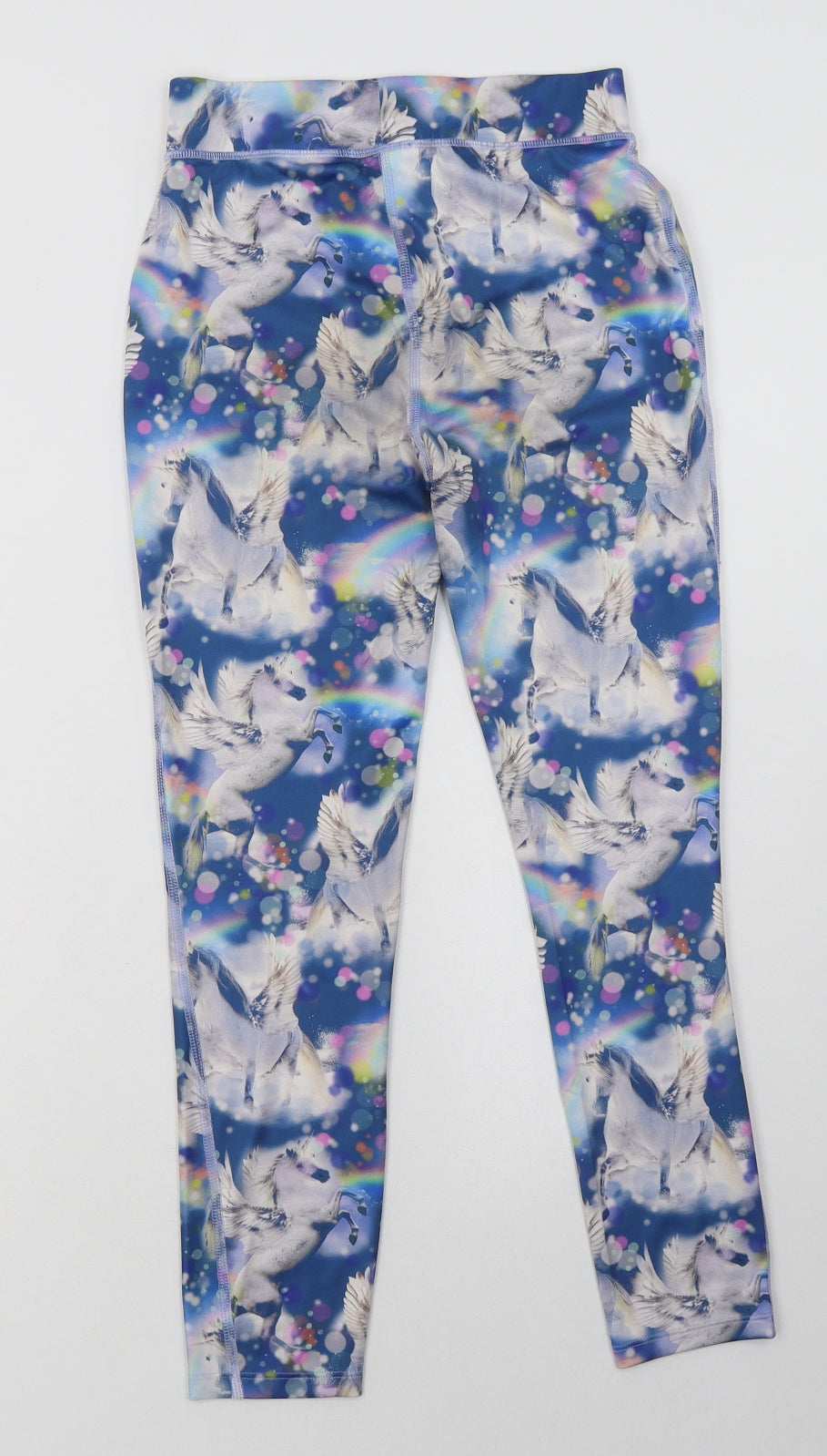 NEXT Girls Blue Ombré Polyester Sweatpants Trousers Size 11 Years  Regular  - Unicorn Print