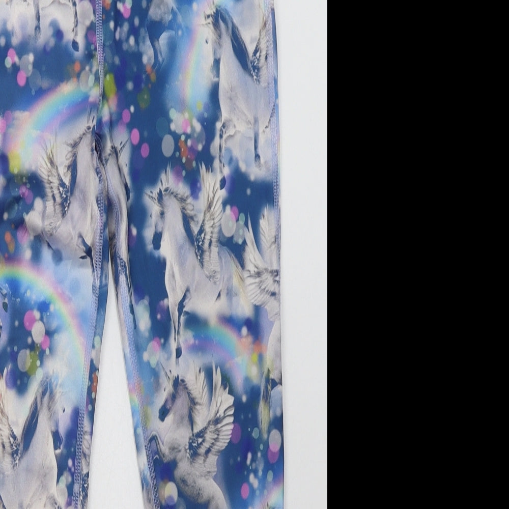 NEXT Girls Blue Ombré Polyester Sweatpants Trousers Size 11 Years  Regular  - Unicorn Print