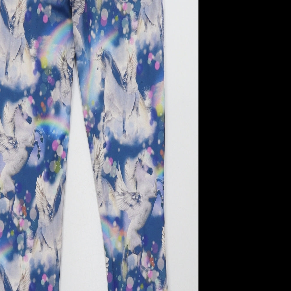 NEXT Girls Blue Ombré Polyester Sweatpants Trousers Size 11 Years  Regular  - Unicorn Print